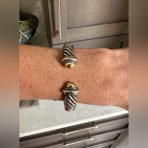David Yurman Cable Classics Sterling Silver with yellow gold domes